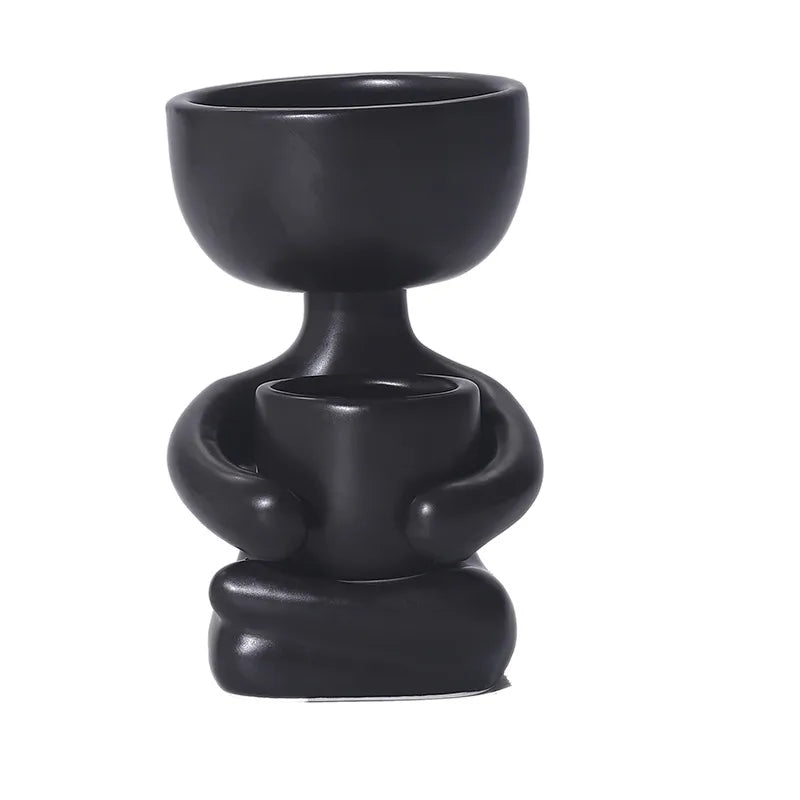 classic style solid color ceramics vase artificial decorations