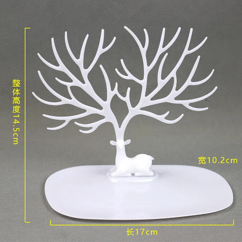 Small Deer Jewelry Display Stand Earring Bracelet Organizer Artistic Style Plastic Storage Tray Jewelry Accessories Holder