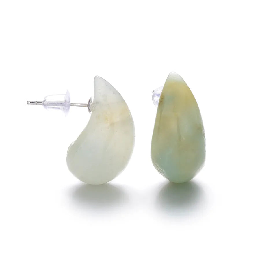 1 Pair Exaggerated Novelty Streetwear Water Droplets natural stone Gem Agate Ear Studs