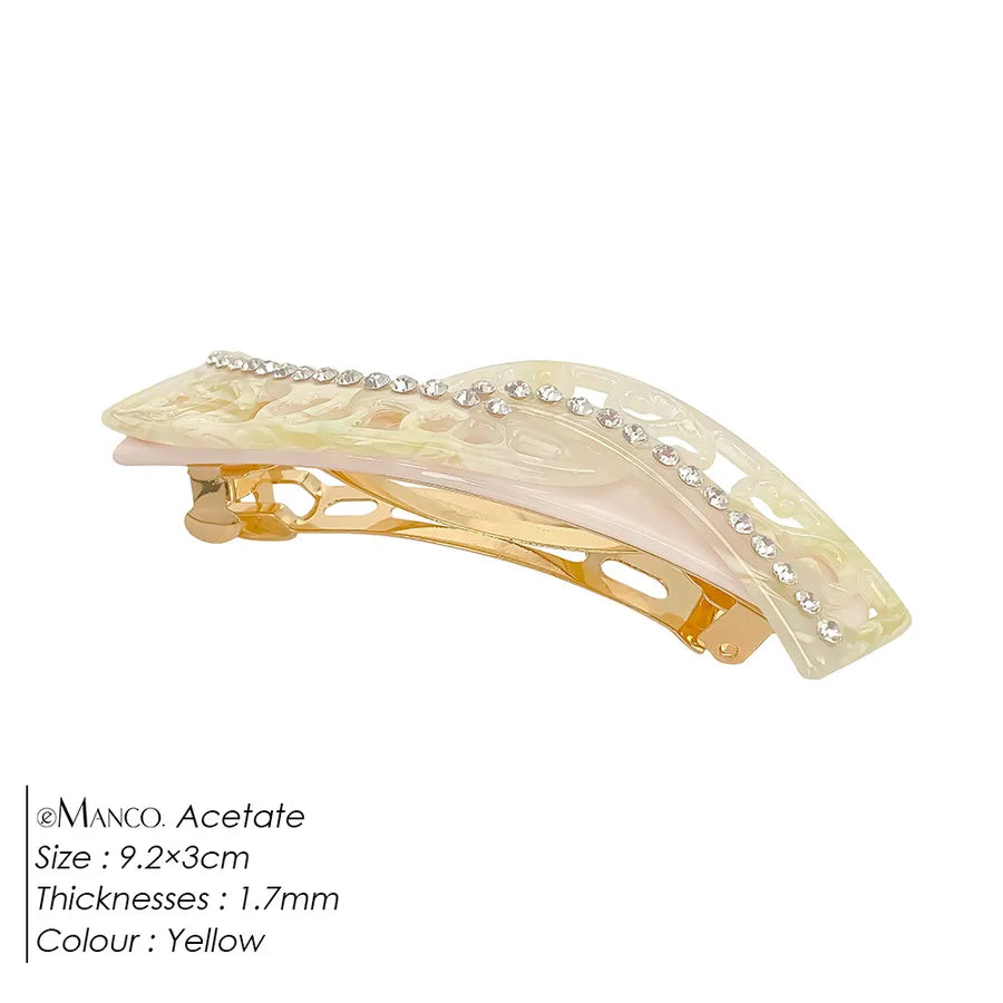 Elegant Sweet Acetate Hair Clip Trendy Cool Simple Diamond Barrette Women's New Style Spring Clamp Hair Accessories