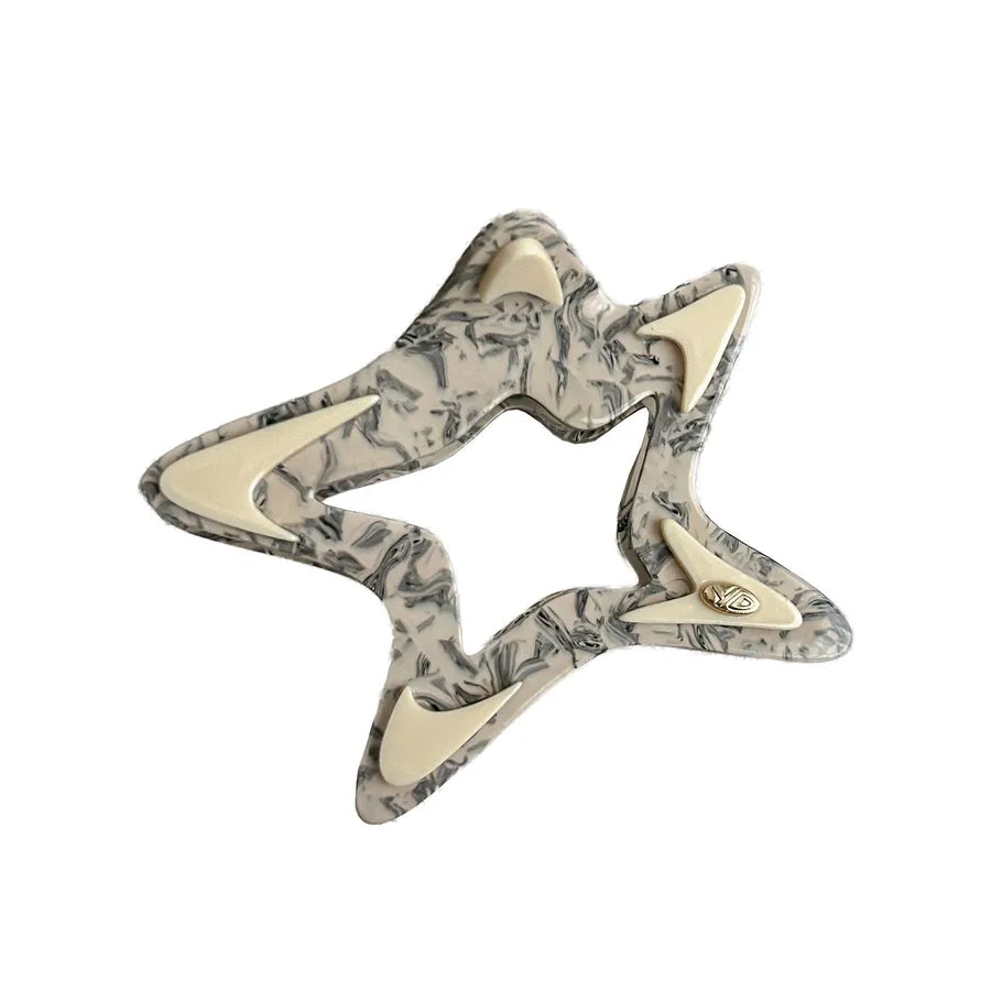 Elegant Large Hollow Star Hair Clip Women's Style Hair Accessories Shark Clip Back Of Head Hair Decorations Fashionable Hair Grips