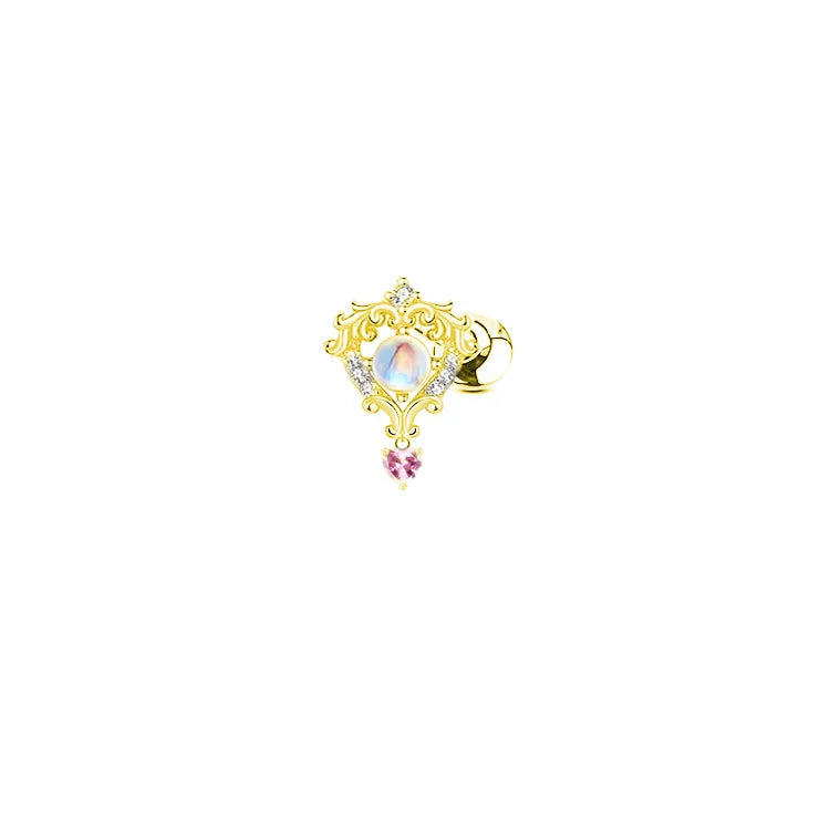 cute sexy animal heart shape stainless steel alloy copper asymmetrical plating inlay zircon 14k gold plated 18k gold plated silver plated cartilage earrings belly ring nose ring