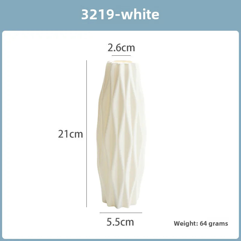 Imitation Ceramic Vase Nordic Plastic Vase Morandi Living Room Ornaments Vase Hydroponic Creative Vase Wholesale