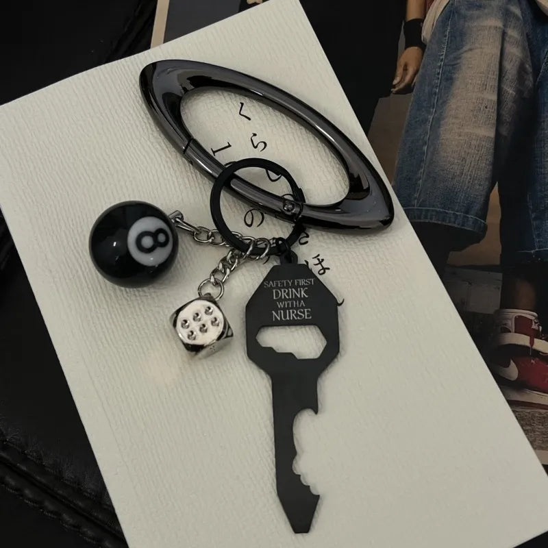 Oval Keychain High-value Accessories Mountaineering Buckle Design Fashion Accessories cleanfit Niche Waist Hanging Ornaments