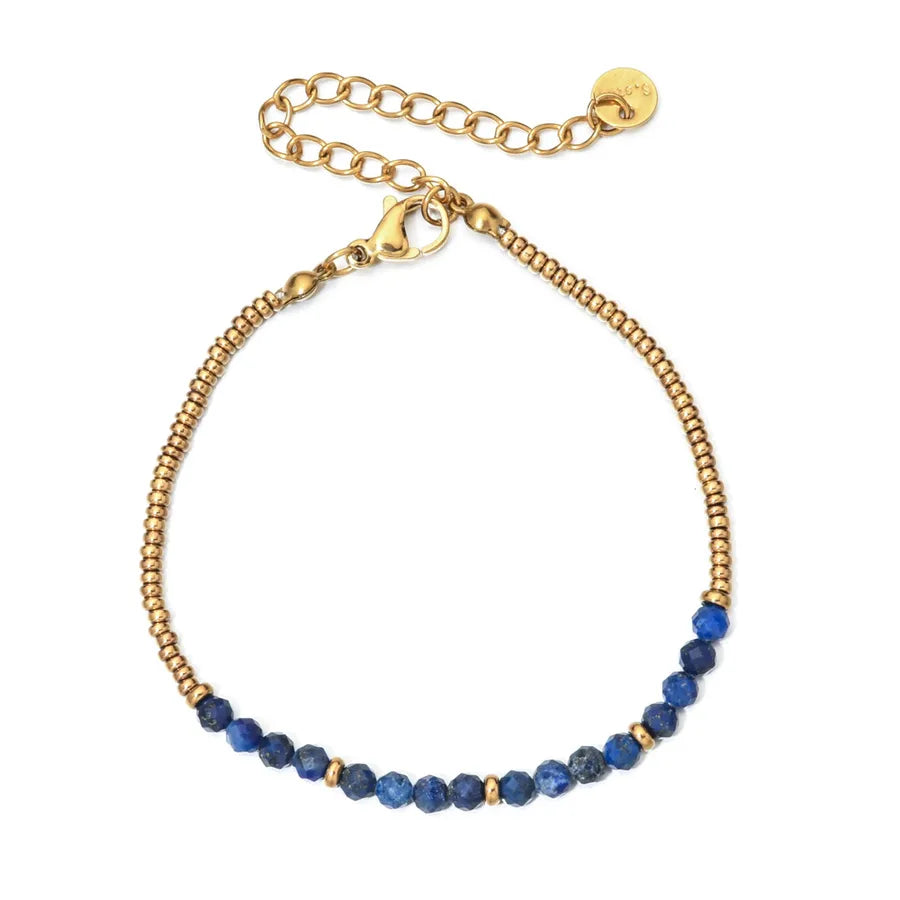 Vintage Style Geometric natural stone Beaded Chain Bracelets In Bulk