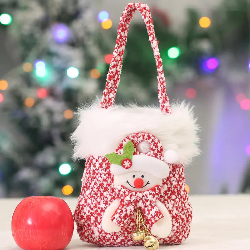 Creative Gift Bag Apple Shape Christmas Decoration Candy Packaging Box Handheld Peaceful Night Fruit Basket Festive Celebration