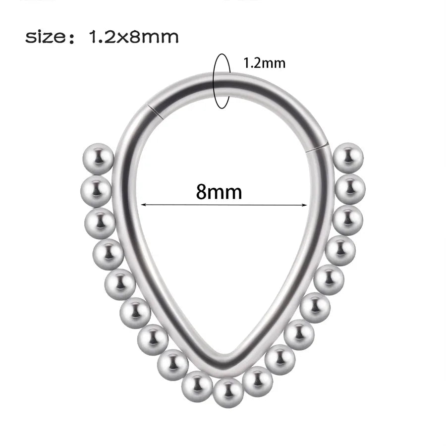 1 Piece Nose Rings & Studs Hip-Hop Round 304 Stainless Steel Rhinestone Copper Plating Rhinestones Zircon
