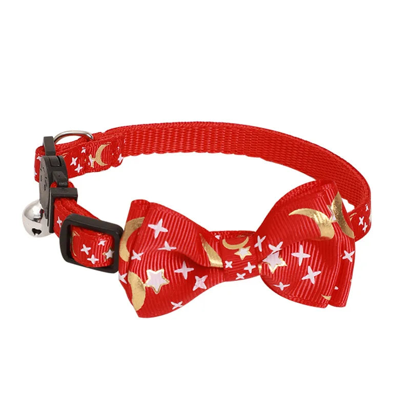 casual classic style polyester bow knot pet collar