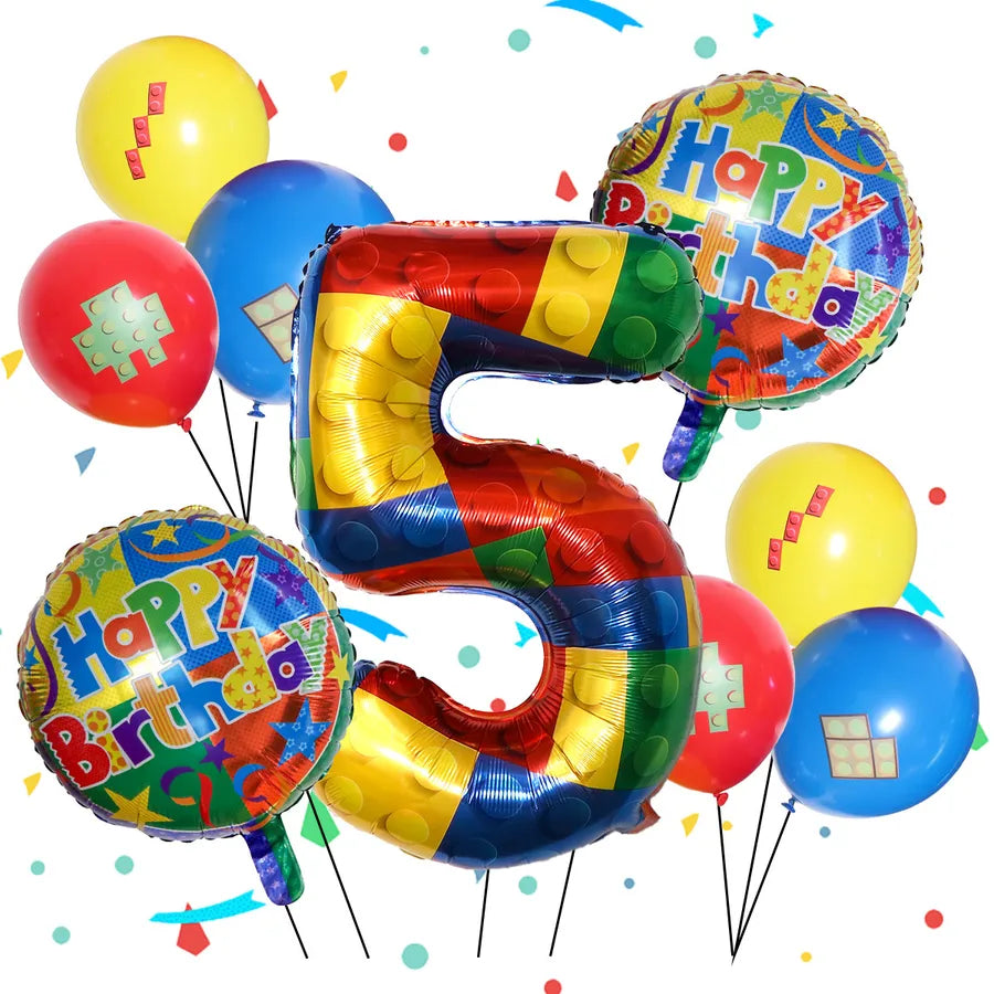 9-Piece Birthday Balloon Set Aluminium Foil