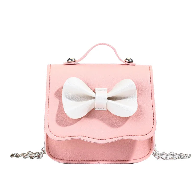 Children's Bags New Wave Pattern Bow Girls' Single-Shoulder Bag Fashion Baby Chain Messenger Bag Coin Purse