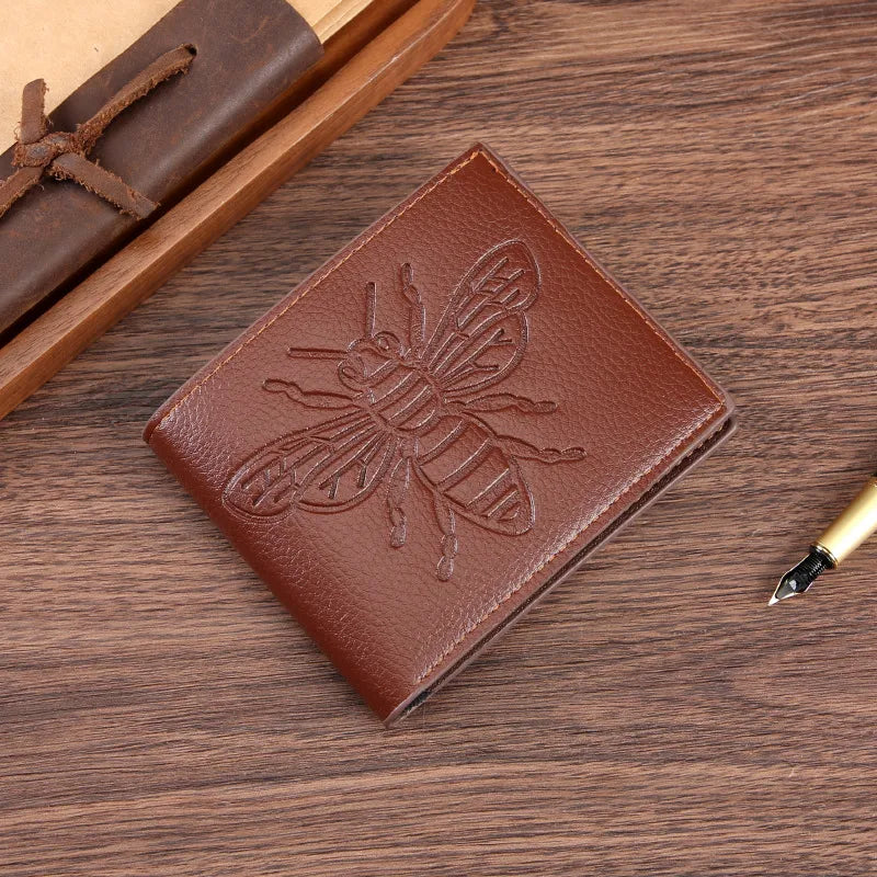 Men's Solid Color Pu Leather Open Small Wallets