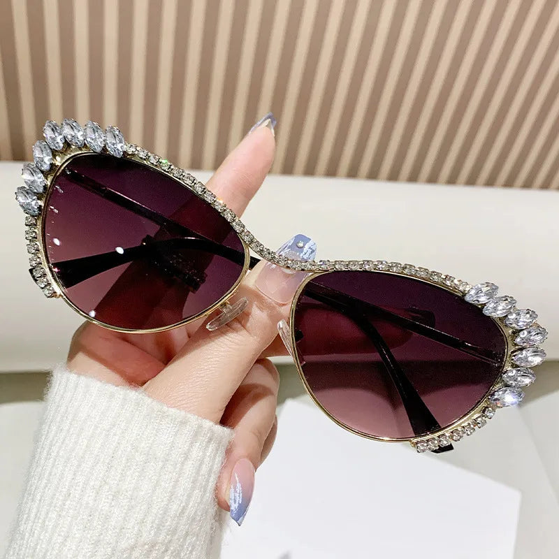 Elegant Hawaiian Geometric Ac Special-Shaped Mirror Full Frame Women's Sunglasses