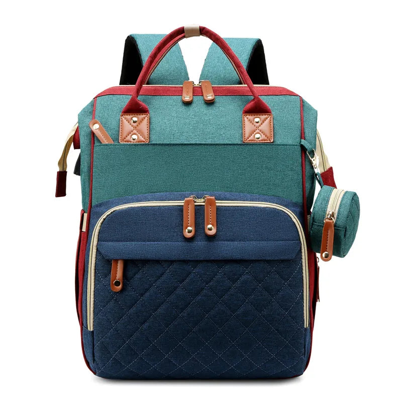 Solid Color Daily Street Shopping Diaper Backpack