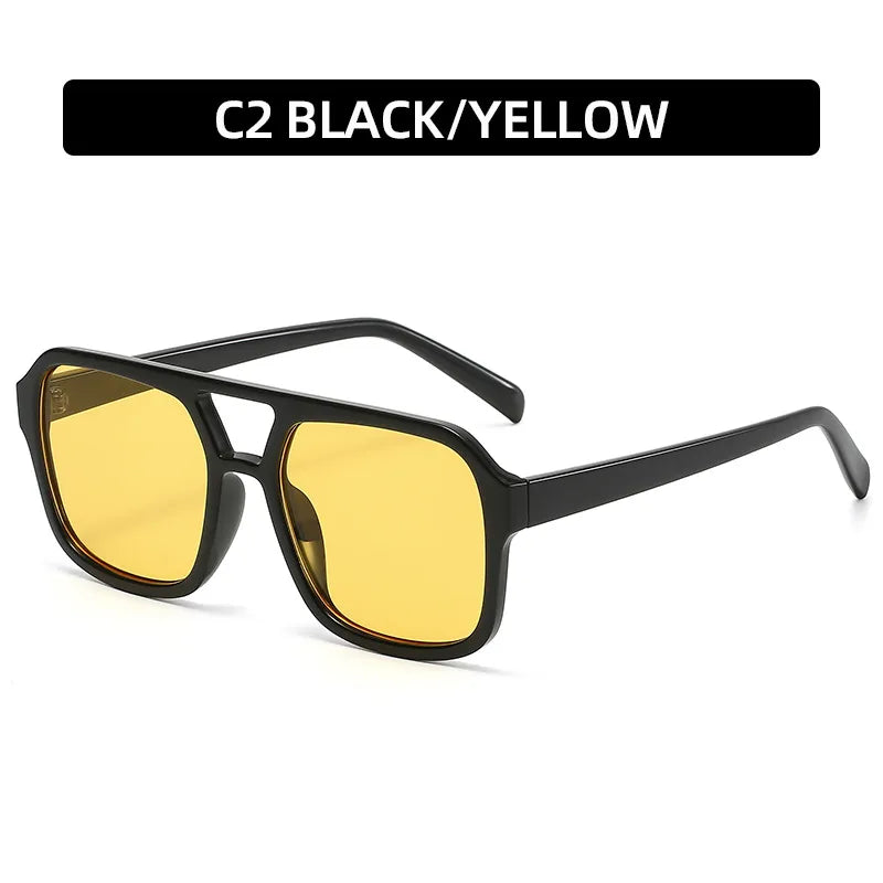 women's casual fashion sports geometric resin square full frame sunglasses