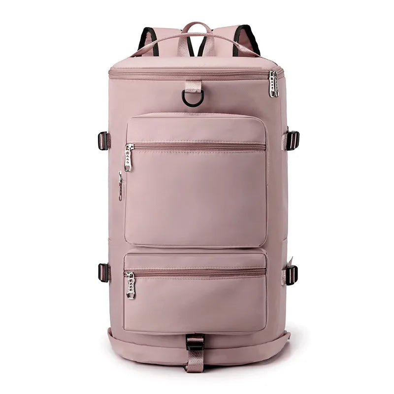 Multi-purpose casual travel bag men's and women's large capacity wet and dry separation fitness bag shoulder short distance luggage bag printed LOGO