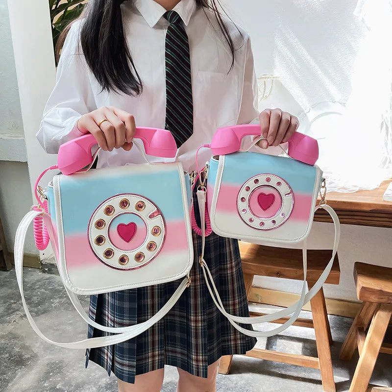 Women's Medium Pu Leather Digital Telephone Streetwear Square Zipper Crossbody Bag