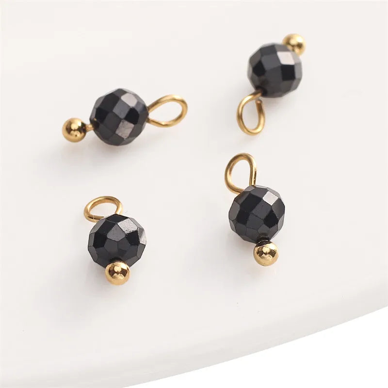 Handmade Natural Stone Pendant Beads Small Drop Earrings Bracelet Necklace Weaving Material Accessories Simple Style Jewelry