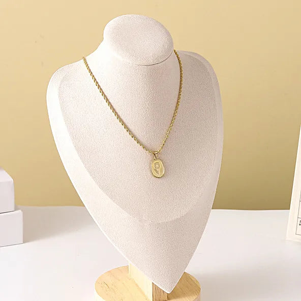 Wooden Mannequin Necklace Jewelry Display Stand Portrait Jewelry Accessory Showcase Handmade Simple Style All Season Use