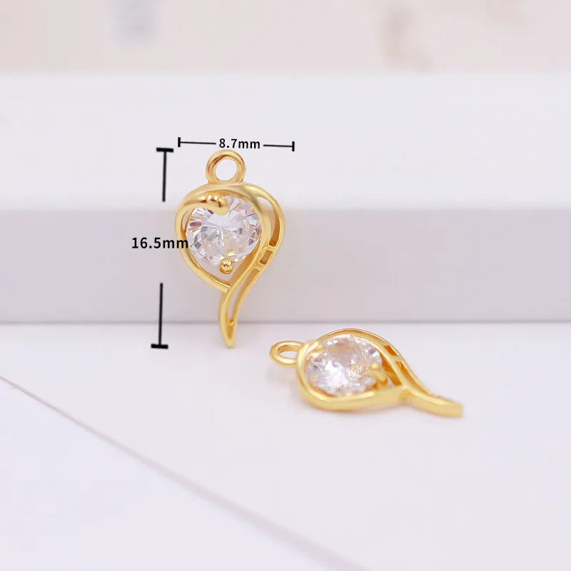 1 Piece Copper Zircon Flower Bow Knot Pendant