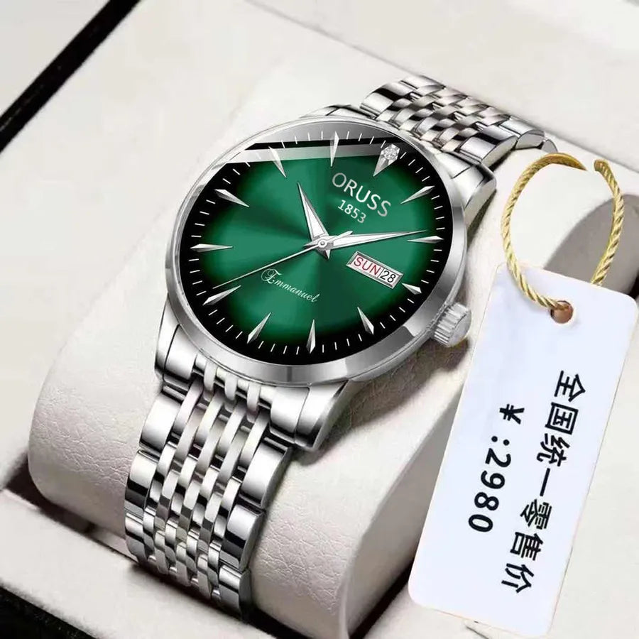 business geometric double side snaps quartz men's watches