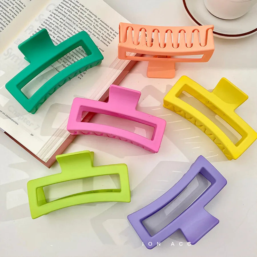 women's lady solid color resin stoving varnish hair claws