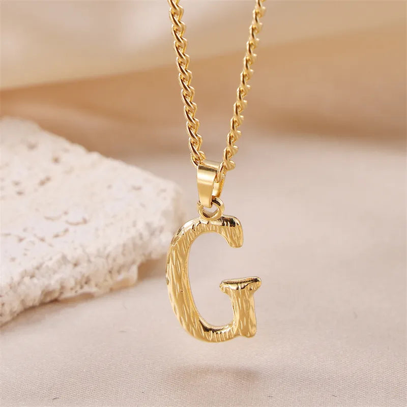 Wholesale Jewelry Sweet Simple Style Artistic Letter 201 Stainless Steel 304 Stainless Steel 18K Gold Plated Plating Pendant Necklace