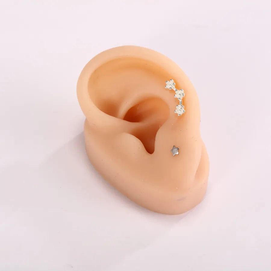 silicone simulation fake ear facial features teaching practice props nose mouth navel stud ring accessories display stand model