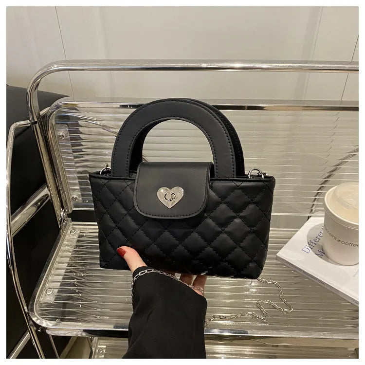 New Style Fashionable Simple Exquisite Western Style Summer New Rhombus Retro Chain Texture Crossbody Small Square Handbag