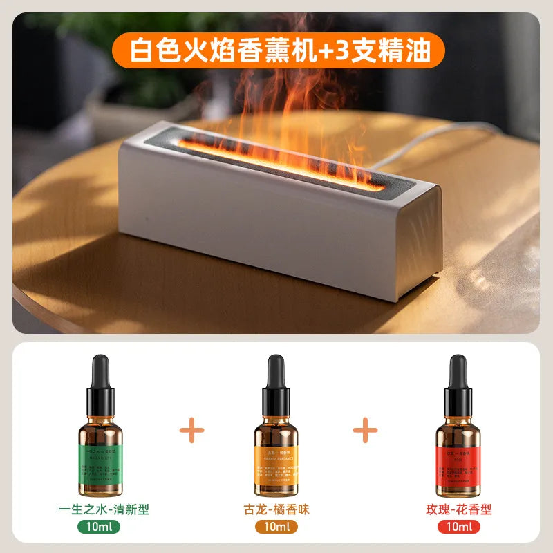 colorful 3d simulation flame aromatherapy Machine usb home office atmosphere air humidifying flame humidifier