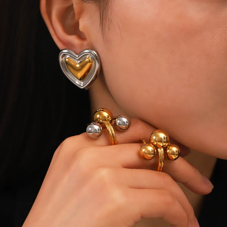 Wholesale Jewelry Simple Style Irregular 304 Stainless Steel 18K Gold Plated Open Rings
