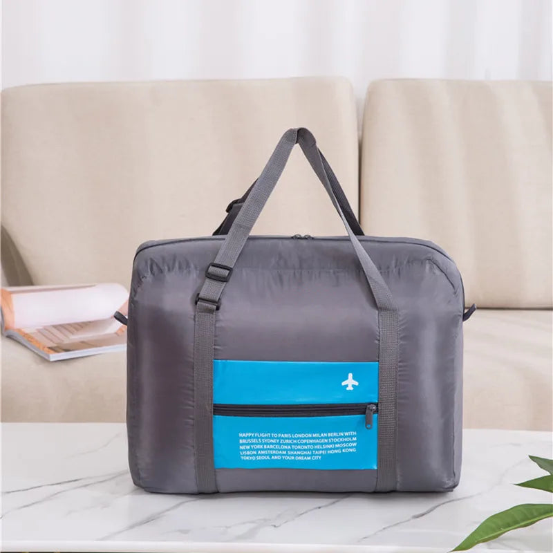casual vacation solid color polyester travel bags