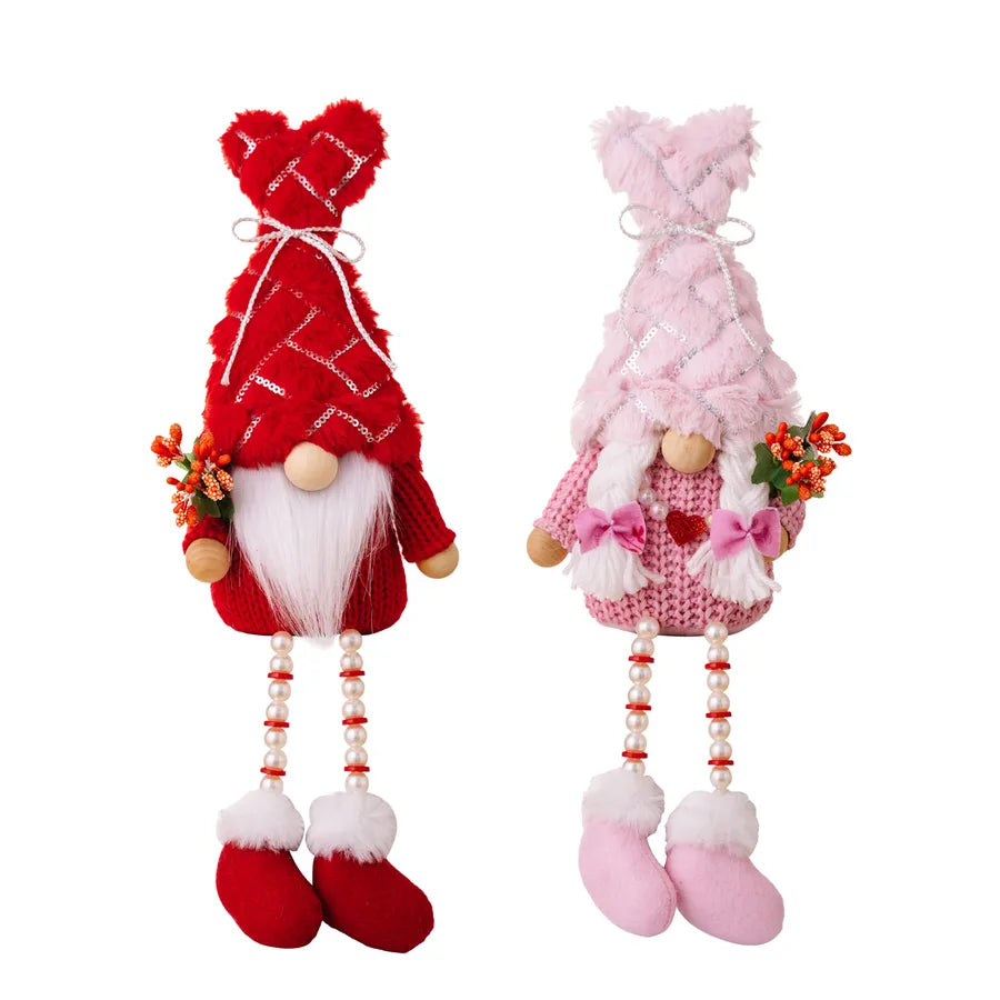 Valentine'S Day Cute Heart Shape Bow Knot Sequin Cloth Date Rudolph Doll Decorations Table Decoration