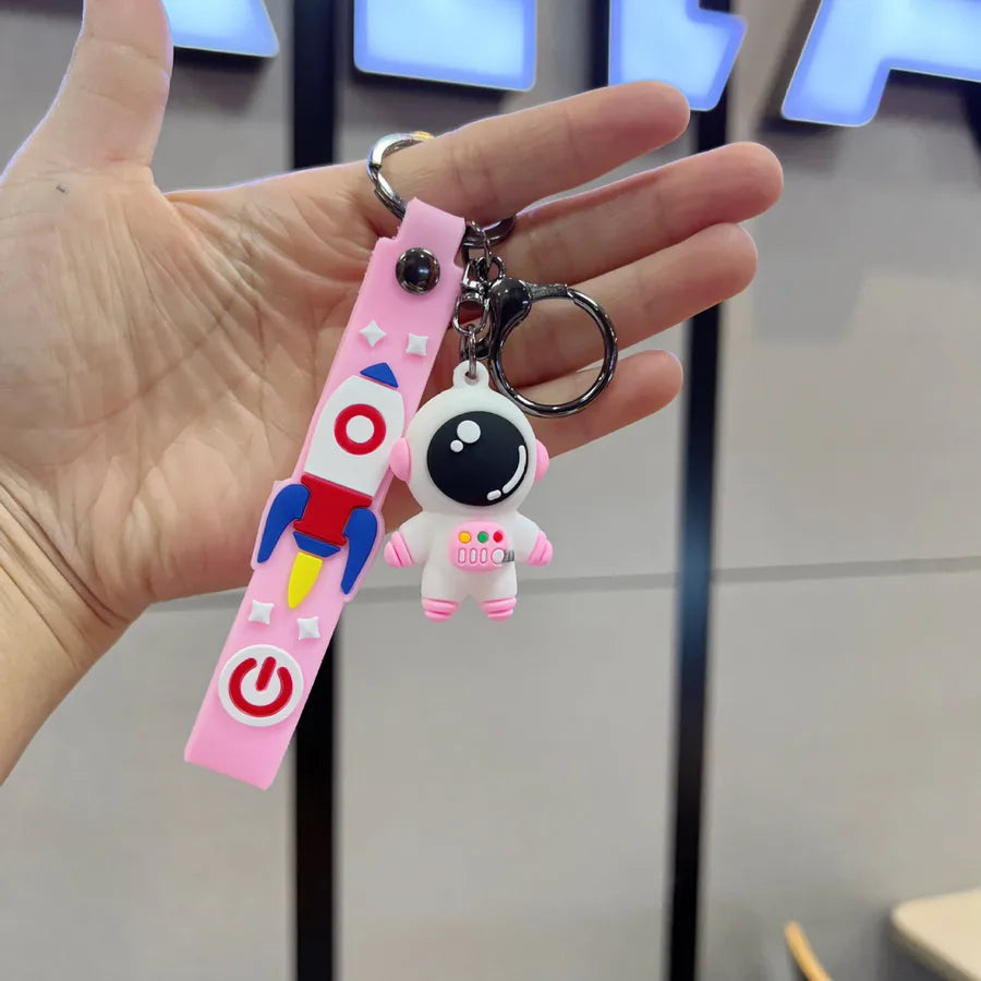 cute astronaut pvc unisex bag pendant keychain 1 piece