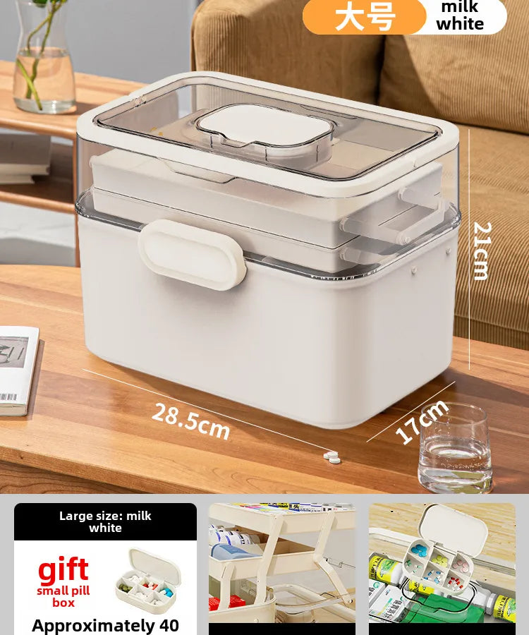 Medicine box Family medicine box household large capacity children's medicine multi-layer medical storage box first aid box small medicine box