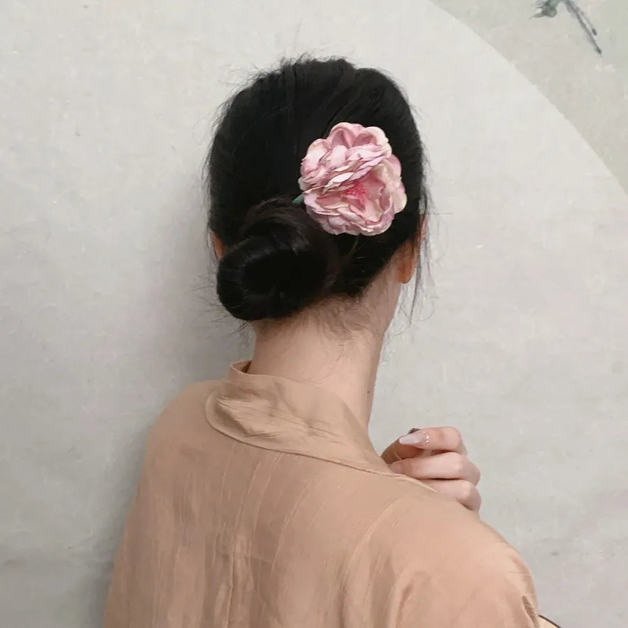 Super Fairy Artificial Flower Butterfly Flower Tassel Grip Female Sweet Style Unique and Exquisite Barrettes Ins All-Match Hair Accessories Fashion
