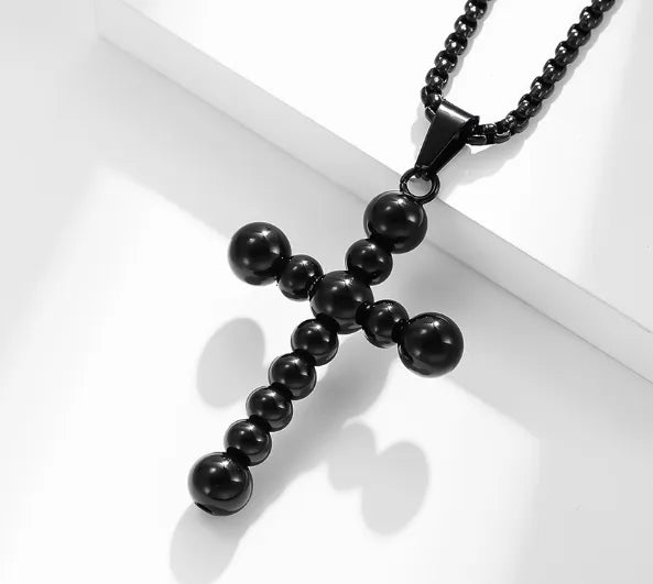 Basic Classic Style Cross Titanium Steel Polishing Men's Pendant Necklace