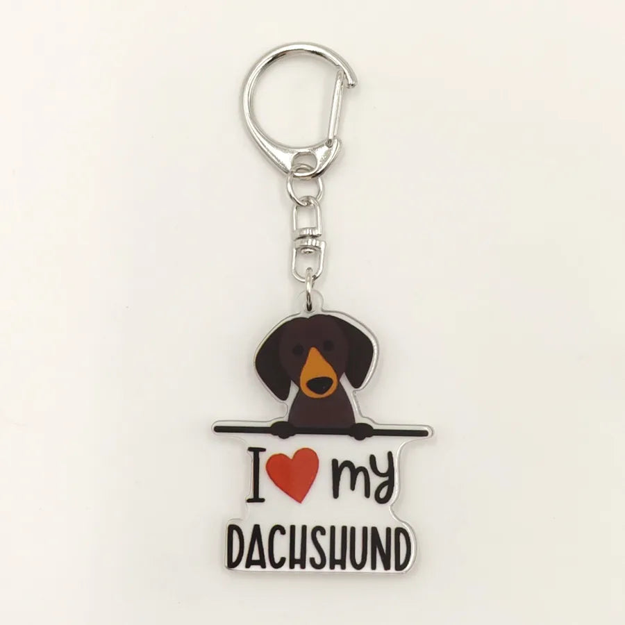 Ethnic Style Simple Style Letter Dog Arylic Unisex Keychain