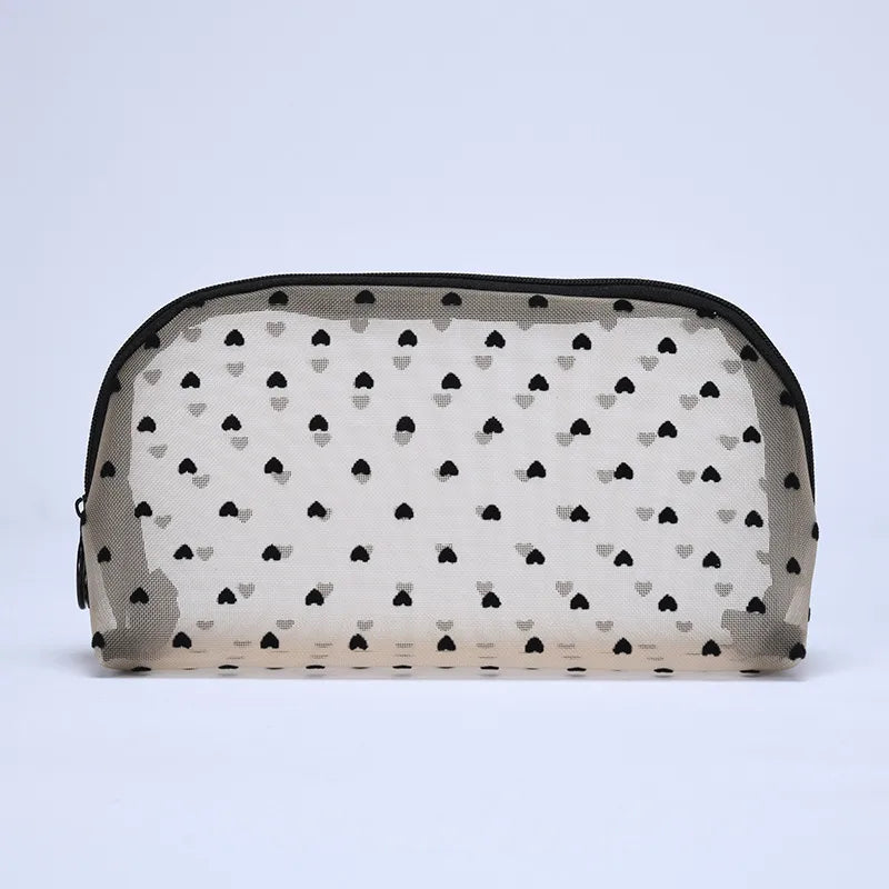 women's small all seasons nylon heart shape fashion square zipper cosmetic bag