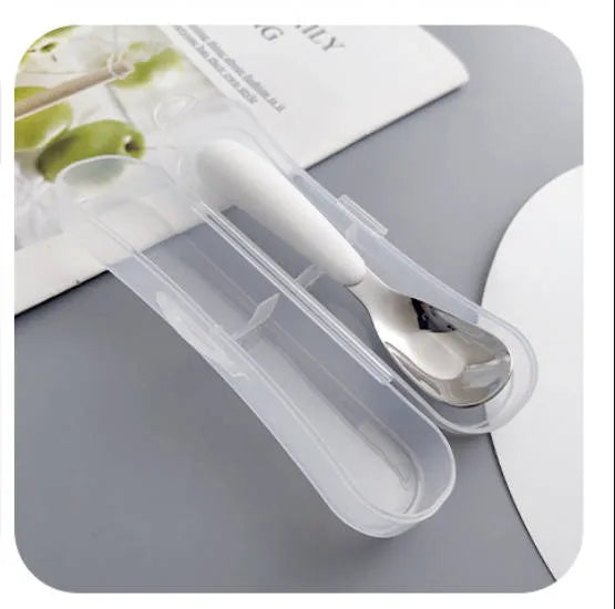 casual solid color stainless steel spoon 1 set