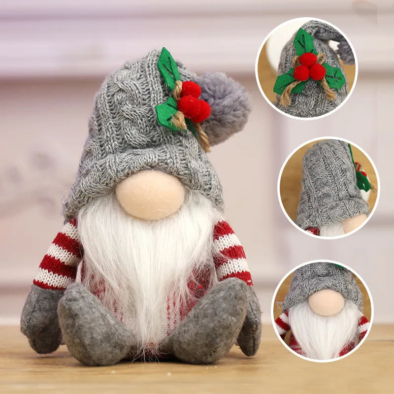 Creative Christmas Decorations Old Man Doll Without Face Tabletop Display Window Display Cartoon Figurines European American Style