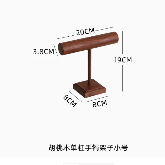 Walnut Jewelry Display Stand Copper Bottom Conical Ring Holder Bracelet Necklace Bracket Shooting Props Ornament Showcase
