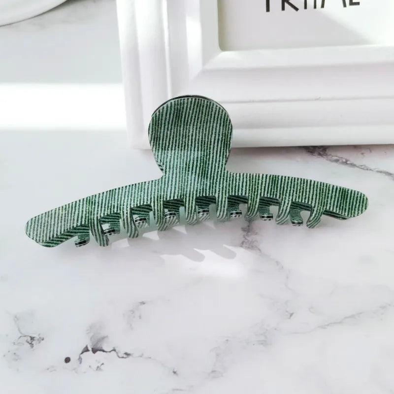 Elegant Large Size French Style Shark Clip Hair Accessories Women's Fashion Acetate Hair Grips New Version Forest System
