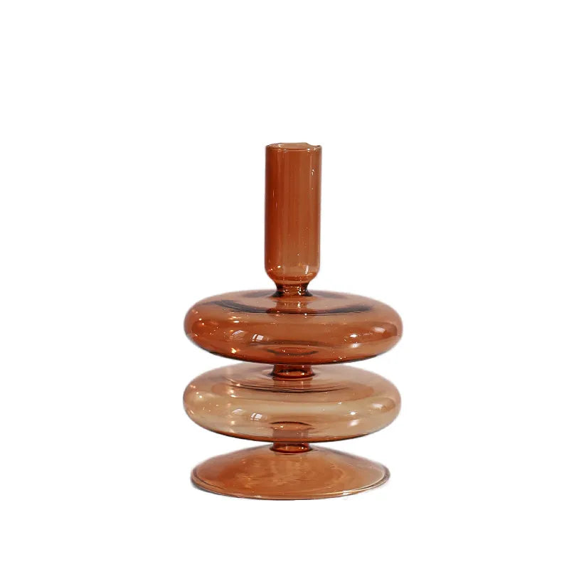 Artistic Geometric Glass candlestick Artificial Decorations