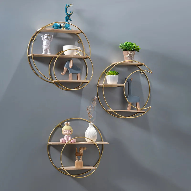 Nordic  Style Creative Restaurant Wall Decoration Rack Wall Storage Rack Milk Tea Shop Wall Storage Rack Punch-Free