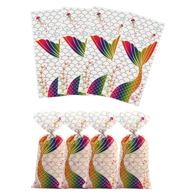 cute mermaid plastic food packaging bag