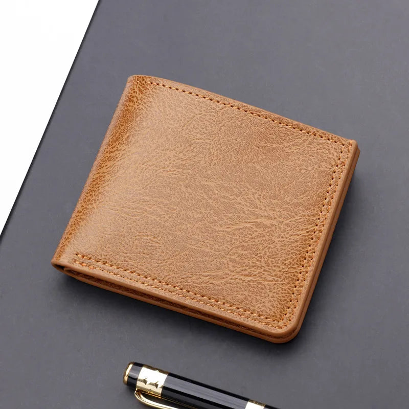 men's solid color pu leather wallets