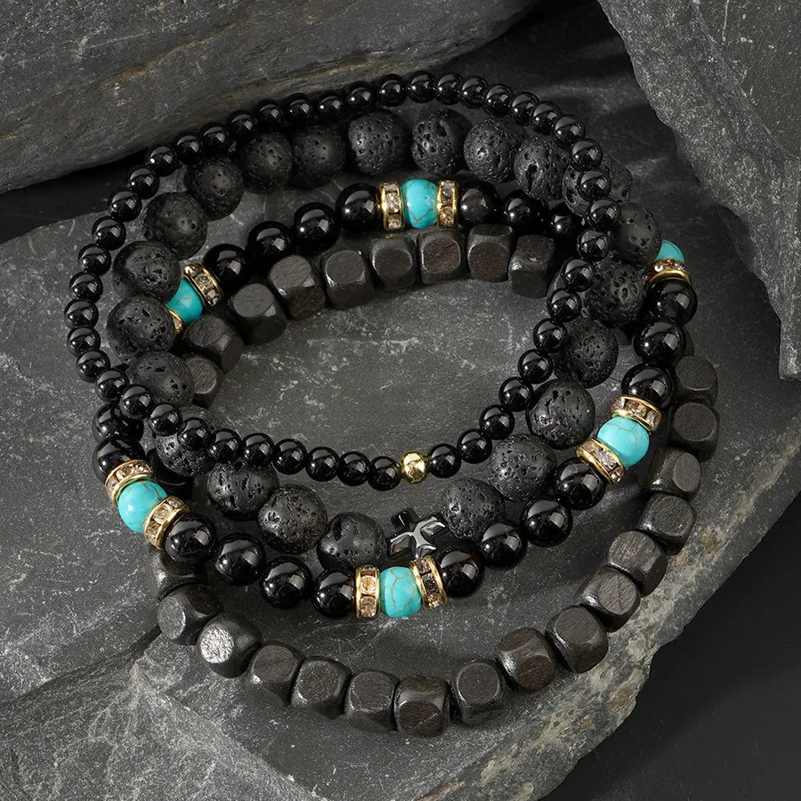 Casual Simple Style Streetwear Geometric natural stone Beaded Men's Bracelets