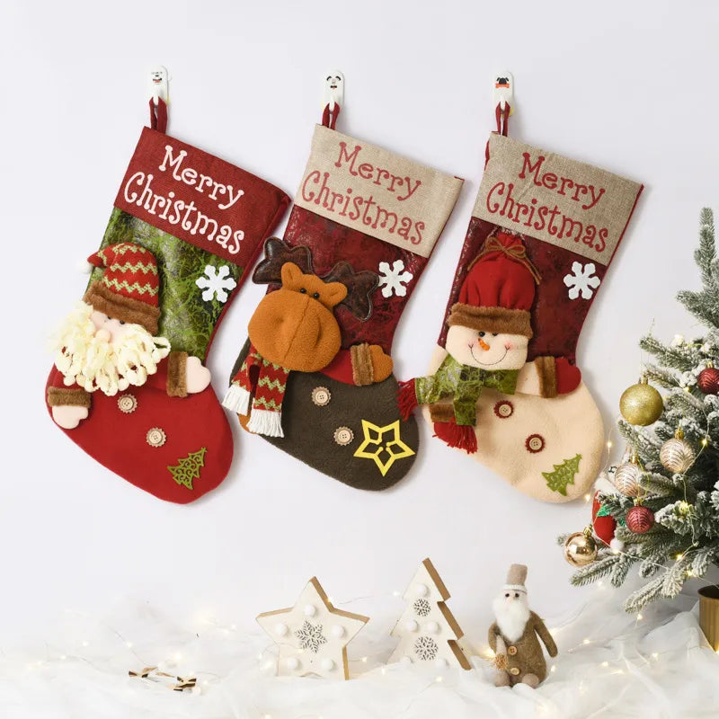 christmas cute santa claus elk cloth party christmas socks
