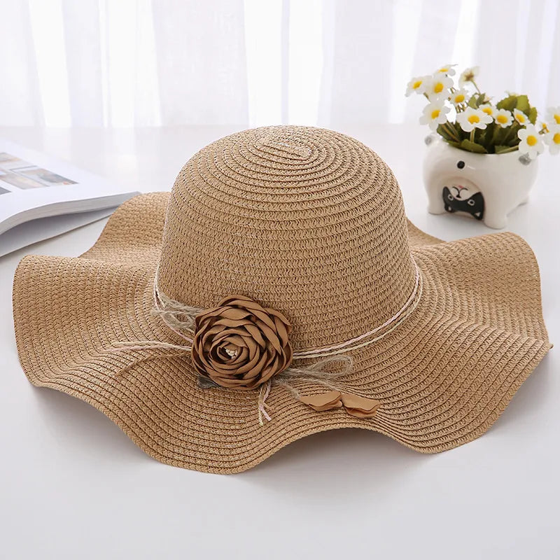 Women's Korean Style Flower Flowers Side Of Fungus Straw Hat