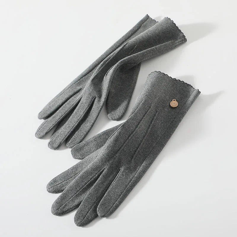 women's fashion solid color velvet polyester gloves 1 pair